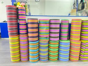 Bolsas de compras hechas a mano tejidas de plástico a rayas tejidas de nailon reciclado y PP hechas en la India bolsas de mercado ecológicas bolsas al por mayor - Product Image 5