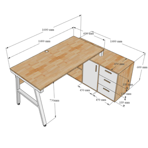 ACONCEPT Contemporary Executive <b>Desk</b> 160x140cm <b>Foldable</b> Automatic Office Furniture with Steel Legs Assembly Required (HBAC022) - Product Image 5