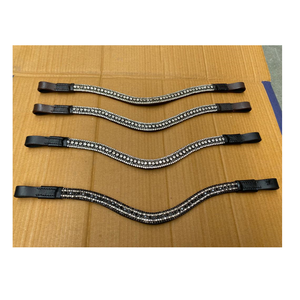 BANDES DE BRIDLE DE CHEVAL EN CUIR ÉQUINE AVEC CRISTAUX À CINQ RANGÉES POUR ACCESSOIRES DE CHEVAL VENTE EN GROS ÉQUIPEMENT DE CHEVAL ÉQUESTRE - Product Image 3