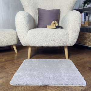 Tapis de bain confortable en microfibre grise claire, antidérapant en diatomite, séchage rapide, lavable en machine, 60x50 cm - Product Image 2