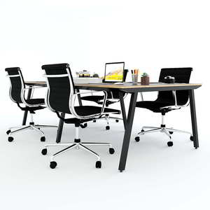 Mesa Minimalista de 4 Plazas, 240x120cm, Patas de Madera Contrachapada, HBPL012 - Product Image 3