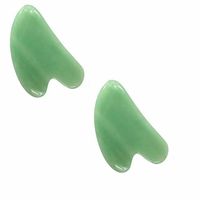 Planche de massage Gua Sha en jade vert naturel pour le visage et le corps avec pierre précieuse d'agate et design Feng Shui
