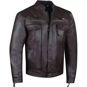 2025 venta al por mayor de alta calidad personalizada hombres chaqueta de cuero hombres Durable resistente al agua 100% chaqueta de cuero para hombres fabricación OEM - Product Image 1