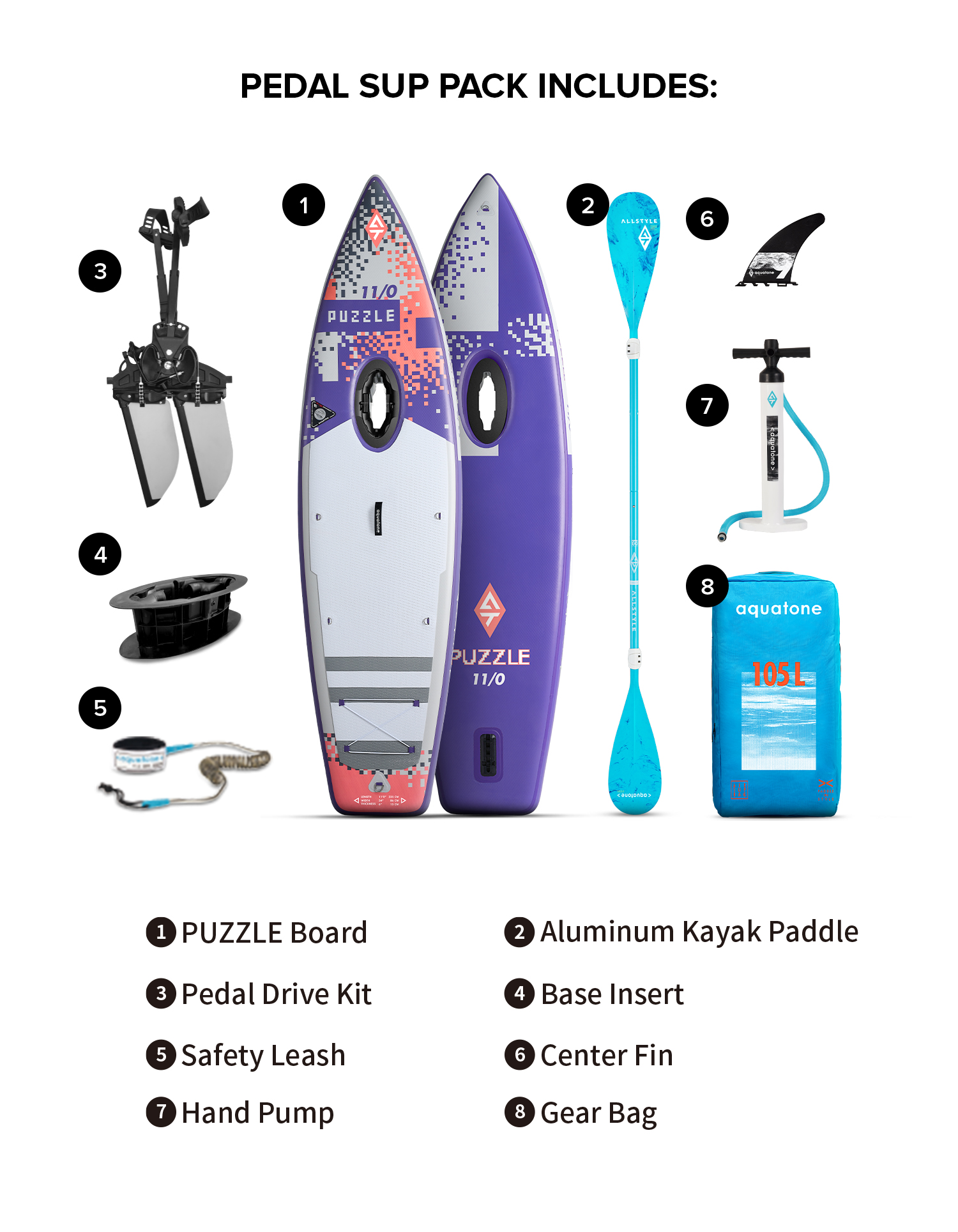 Aquatone Puzzle Inflatable Pedal SUP Kayak 3-in-1 Board