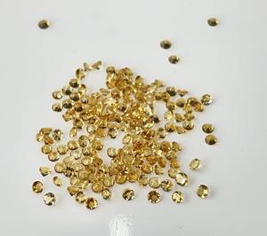 พลอยซิทรีนเจียระไนทรงกลมแบบเหลี่ยมเพชรพลอยสีเหลืองมะนาวหลวม1.25มม. ธรรมชาติคุณภาพสูง - Product Image 1