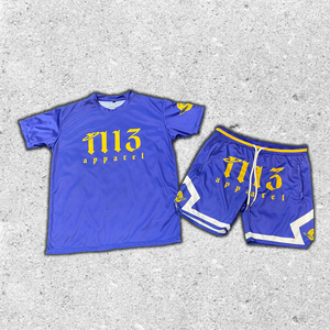 Manufacture Custom LOGO Wholesale Plus Size <b>Men's</b> Short Set Oversize Gym Fitness Blank Summer Shorts and <b>Shirt</b> Set for <b>Men</b> - Product Image 3