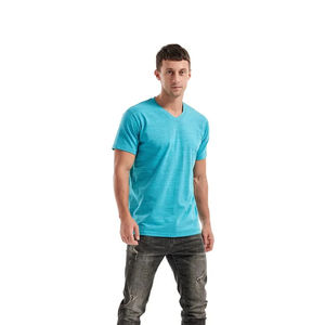 Camiseta de hombre transpirable de secado rápido con cuello grueso pesado de algodón 100% de punto con estampado personalizado - Product Image 3