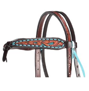 Offre Spéciale de qualité supérieure cuir de cheval Western Headstall Tack Set meilleur prix sculpture Buck Stitch équestre Tack produits - Product Image 6