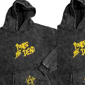 Sudadera con Capucha Unisex de Corte Regular, Estilo Punk, Lavado Ácido, Bordada, 100% Algodón, Diseño Estético Impreso de Alta Calidad, Bolsillos, Secado Rápido - Product Image 6