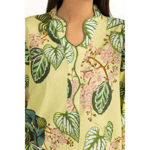 Conjunto de 2 Piezas Casual para Mujer, Estampado en Cambray Amarillo, Talla XS/XS, Largo por Encima de la Rodilla, para Primavera/Verano - Product Image 5