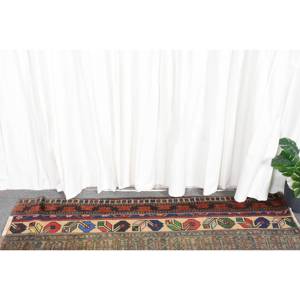 Classic Beige 1.4 X 4.8ft Handmade Wool Fur Turkish <b>Rug</b> Rectangular Patchwork Design for Living Room <b>Bedroom</b> Hallway Latex - Product Image 2