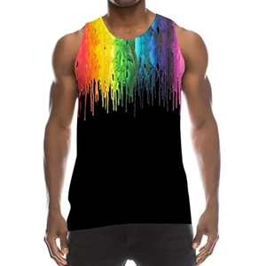 Camiseta sin mangas de gimnasio para hombre de alta calidad, venta al por mayor personalizada, tejido de punto, ropa deportiva de talla grande, diseño sublimado OEM - Product Image 4