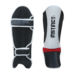 สนับแข้งหนังแท้ขายส่ง แผ่นรองข้อเท้า MMA ป้องกันหน้าแข้ง ปรับระดับได้ด้วยแถบตีนตุ๊กแก ป้องกันอย่างมืออาชีพ - Product Image 1