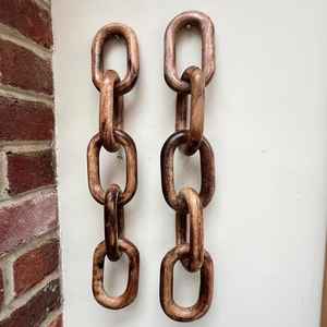 บ้านไม้สไตล์โบฮีเมียน5ห่วงโซ่สำหรับตกแต่งงานไม้แกะสลักด้วยมืองานฝีมือทำจากไม้ - Product Image 4