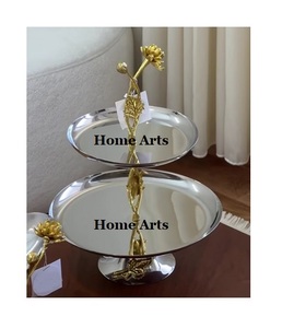 Stainless Steel 2 Tier <b>Cake</b> Chocolates <b>Stand</b> Fabulous Design Round Shape Dessert <b>Cake</b> <b>Stand</b> For Events Party Use - Product Image 5