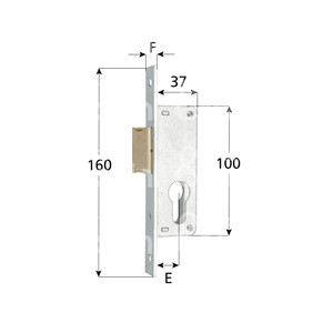 SERRURE POUR MONTANTS uniquement, loquet, cylindre en forme inclus - Product Image 1
