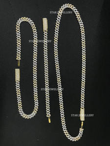 925 <b>Sterling</b> <b>Silver</b> 8 MM VVS Moissanite Diamond Cuban <b>Necklace</b> Fine Jewelry. - Product Image 4