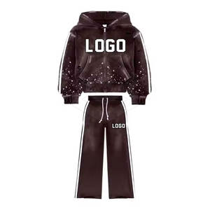 ชุดวอร์มผู้ชายแบบมีฮู้ด ระบายอากาศได้ดี สำหรับฤดูหนาว พร้อมโลโก้สั่งทำพิเศษ  ชุดแทรคสูทสีพื้น กางเกงทรงบาน  ชุดกีฬา ชุดออกกำลังกาย - Product Image 5