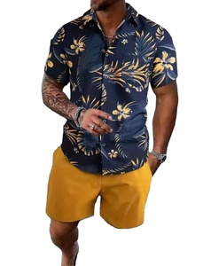 Ensemble de shorts d'été pour hommes de haute qualité, vêtements décontractés en coton respirant, ensemble de 2 pièces, shorts imprimés colorés pour hommes - Product Image 3