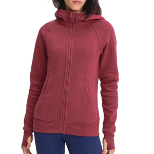 Vente en gros Sweat à capuche en coton à fermeture éclair complète avec doublure douce et capuche à cordon de serrage adapté au voyage sweats à capuche pour femmes - Product Image 4