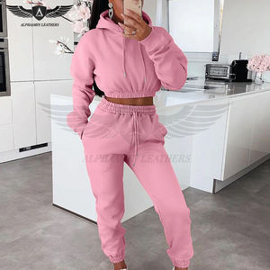 Conjunto de chándales sudaderas con capucha y cortas para mujer de la mejor calidad, ropa informal de color rosa, chándales cortos para mujer - Product Image 2