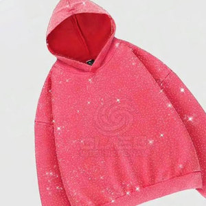 Fabricación profesional Sudaderas con capucha transpirables con diamantes de imitación Nueva llegada Sudaderas con capucha con diamantes de imitación Venta caliente - Product Image 3