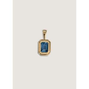 Brooklyn Religious Style <b>Emerald</b> Cut <b>Pendant</b> Blue Sapphire Diamond Pearl Rose Gold Material Bezel Setting Inlay Charm Jewelry - Product Image 1
