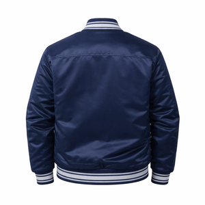 Chaqueta Varsity de Satén de Alta Calidad, Unisex, Estilo Urbano, Bordado Personalizado, Impresión Frontal |   Suministro Directo de Fábrica, Servicio OEM - Product Image 2