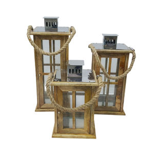 Fantástica Navidad decorativa colgante linterna portavelas decoración del hogar accesorios de iluminación de madera diseño elegante vela de madera - Product Image 1