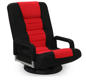 Floor Gaming Chair wArmrests Folding Video Reclining Sofa w/6 Adjustable Position Padded Backrest & Cushion Lazy Lounger Couch - Product Image 1