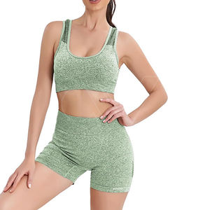 Entraînement 2 pièces solide Yoga ensemble pour femmes Fitness sport séchage rapide respirant écologique vêtements actifs de haute qualité personnalisé - Product Image 2