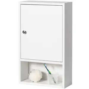 New Style Wall Mount Bathroom Storage Cabinet with Single Door, 2 Adjustable Shelves White Modern Color from Viet Nam Supplier