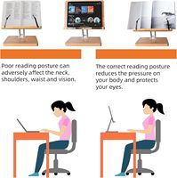 Support de livre rotatif à 360° pour la lecture, Wishacc Mangowood, support de livre de cuisine, hauteur et angle réglables, en alliage d'aluminium, pliable
