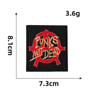 Patchs en toile tissés personnalisés de haute qualité, écologiques, pour broderie, motifs de groupe de rock métal, à coudre, motifs floraux et alphabets, faible MOQ, OEM - Product Image 3
