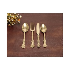 Hot Selling Bulk Luxury <b>Gold</b> Stainless Steel <b>Cutlery</b> <b>Set</b> Service Knife Fork Spoon Serving Flatware <b>Set</b> - Product Image 1