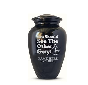 Urna Funeraria Personalizada Extra Grande para Cenizas de Adultos, Hombres y Mujeres, Urna de Aluminio Grabada con Nombre, Acabado Negro, Tamaño Personalizado - Product Image 4