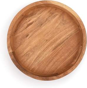 Plateau de service en bois vintage de 12 pouces, table basse de cuisine de style ottoman, pièce maîtresse décorative - Product Image 4