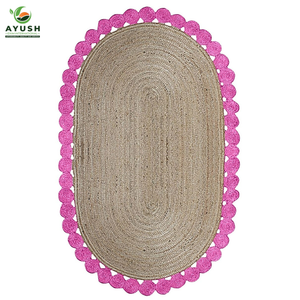 Tapis élégant et lavable en jute et coton, tapis moelleux et lavable pour chambre à coucher et salon - Product Image 5
