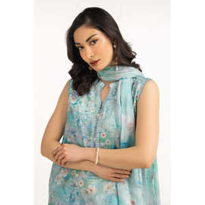 Traje de Verano de 3 Piezas con Estampado Cambric y Detalles Bordados IPSTD-77177 - Product Image 1