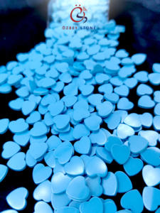 Vente en gros de pierres précieuses plates en forme de coeur de turquoise en céramique pour la fabrication de bijoux 6x6 8x8 10x10 - Product Image 3