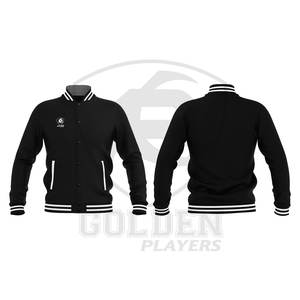 2024 nueva chaqueta Varsity para hombre de calidad superior de lana negra parches bordados personalizados de longitud larga de moda Color sólido - Product Image 4