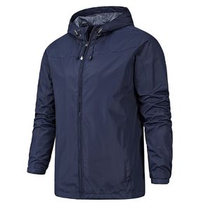 Fabricants de vêtements personnalisés coupe-vent imperméable pour hommes veste à fermeture éclair à capuche extérieure manteau de sport décontracté à la mode - Product Image 2