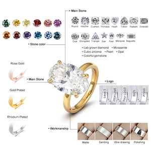 Anillo de Compromiso de Oro de 18k con Diamante Cultivado en Laboratorio Personalizado Goldleafgem, Corte Ovalado Moderno, DEF VVS VS, Certificado IGI - Product Image 3