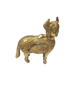 Main Laiton Kamdhenu Vache Bénédiction Statue Art Déco Design Maison Figurine Décorative Thanksgiving Cadeau Sculpture - Product Image 1