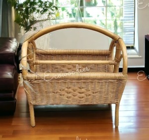 Stylish Rattan Magazine Holder with Handle Classy Home or Office Decor Chic <b>Rack</b> Organizer for Magazine Storage for Hotels - Product Image 3