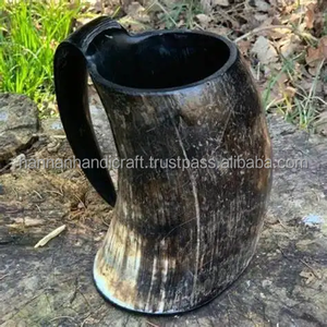 Mug en corne de buffle viking 100% naturel avec corne de taille unique pour la bière, mug en corne viking, grossiste de qualité en provenance d'Inde - Product Image 4
