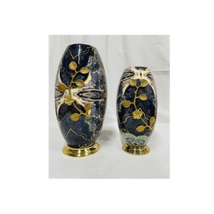 Vase à fleurs décoratif pour la maison avec design martelé pour hôtel à moindre coût vases à fleurs en métal de bonne qualité avec cuivre antique - Product Image 5