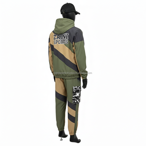 Conjunto de Chaqueta Cortavientos para Mujer, Tela Ripstop, Color Verde Oliva, Gris y Beige, Paneles en Bloques de Color, Logotipo con Transferencia de Calor, Talla Grande - Product Image 5