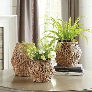 Elegant Rattan and Iron Planter <b>Pot</b> Display Rack for Home Indoor and Outdoor Use Floor Usage <b>Plant</b> Stand for Planting - Product Image 6