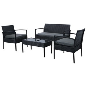Mobilier d'extérieur confortable 2 chaises 1 banc 1table Ensembles de salle à manger Design personnalisé Ensemble de patio en rotin 4 places Fabricant - Product Image 2
